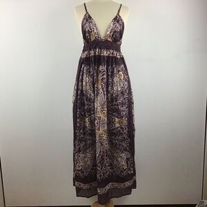 Y2k babydoll Crisscross spaghetti strap halter top lined cotton maxi dress. Sz L